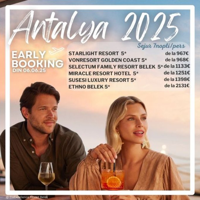 Oferte Early Booking 2025 Turcia Antalya